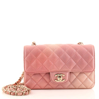 Chanel Classic Single Flap Bag Quilted Ombre Metallic Lambskin Mini