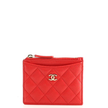 Chanel CC Zip Card Holder Quilted Caviar