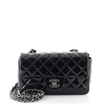 Chanel Classic Single Flap Bag Quilted Patent Mini