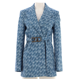 Fendi Women's O'Lock Buckle Wrap Blazer Printed Cotton