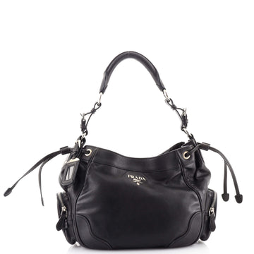 Prada Side Pocket Hobo Vitello Daino Medium