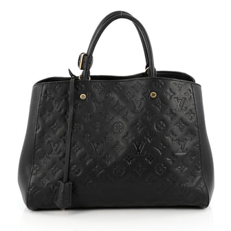 Louis Vuitton Montaigne Handbag Monogram Empreinte Leather GM black