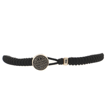 David Yurman Streamline Woven Bracelet Nylon with Sterling Silver and Black Diamonds