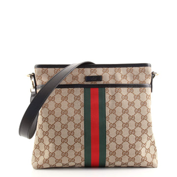 Gucci Front Pocket Web Messenger GG Canvas Small