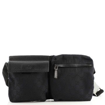 Gucci Vintage Double Belt Bag GG Canvas