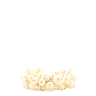 Cluster Bracelet Faux Pearls with Metal