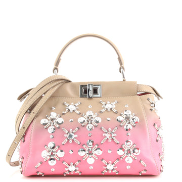Fendi Peekaboo Bag Crystal Embellished Ombre Leather Mini