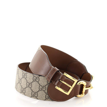 Gucci Horsebit Belt GG Coated Canvas and Leather Wide