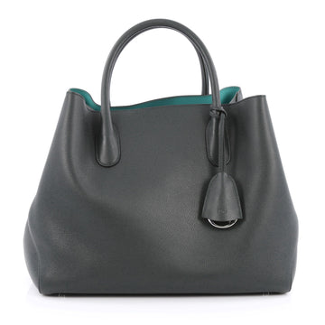 Christian Dior Open Bar Bag Leather Large Green