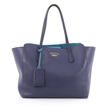 Gucci Swing Tote Leather Medium Blue
