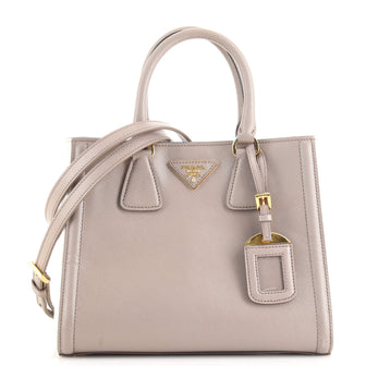 Prada Bicolor Lux Convertible Open Tote Saffiano Leather Small