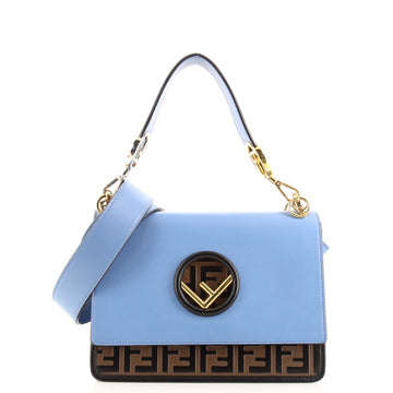 Fendi Kan I F Shoulder Bag Leather with Zucca Embossed Detail Medium