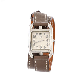Hermes Cape Cod Double Tour Quartz Watch Stainless Steel and Leather 23