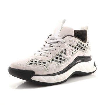 Chanel Women's CC Embroidery Sneakers Calfskin and Suede