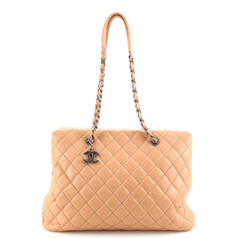Chanel City Shopping Tote Quilted Caviar Large Neutral 1723701