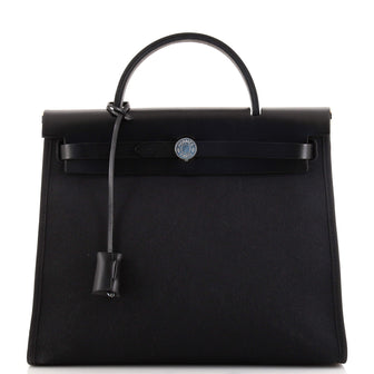 Hermes Herbag Zip Leather and Toile 31