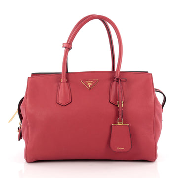 Prada Convertible Shopping Tote Vitello Daino Large Red