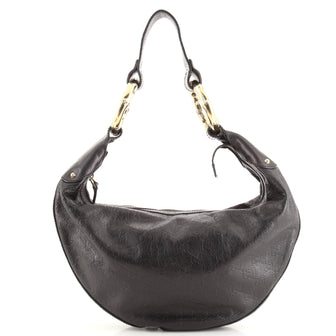 Gucci Bamboo Ring Half Moon Hobo (Outlet) Guccissima Leather Medium