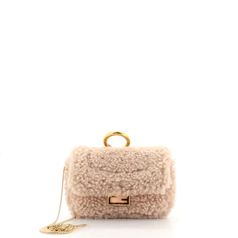 Chain Baguette Charm Bag Shearling Nano