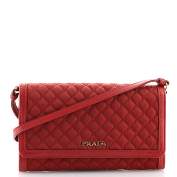 Prada Chain Wallet Crossbody Quilted Tessuto