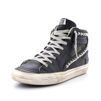 Golden Goose Women's Slide High-Top Sneakers Embellished Leather