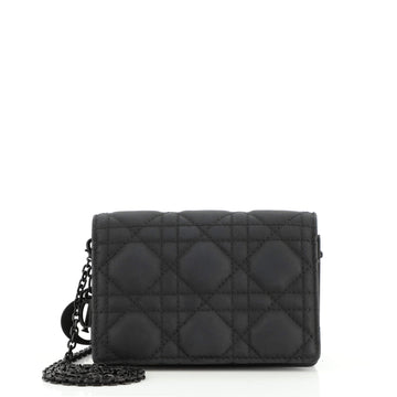 Christian Dior Ultra Matte Lady Dior Chain Pouch Cannage Quilt Calfskin Nano