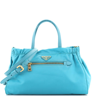 Prada Zip Convertible Shopping Tote Tessuto with Saffiano Leather Medium