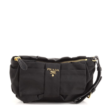Prada Bow Wristlet Pouch Tessuto Small