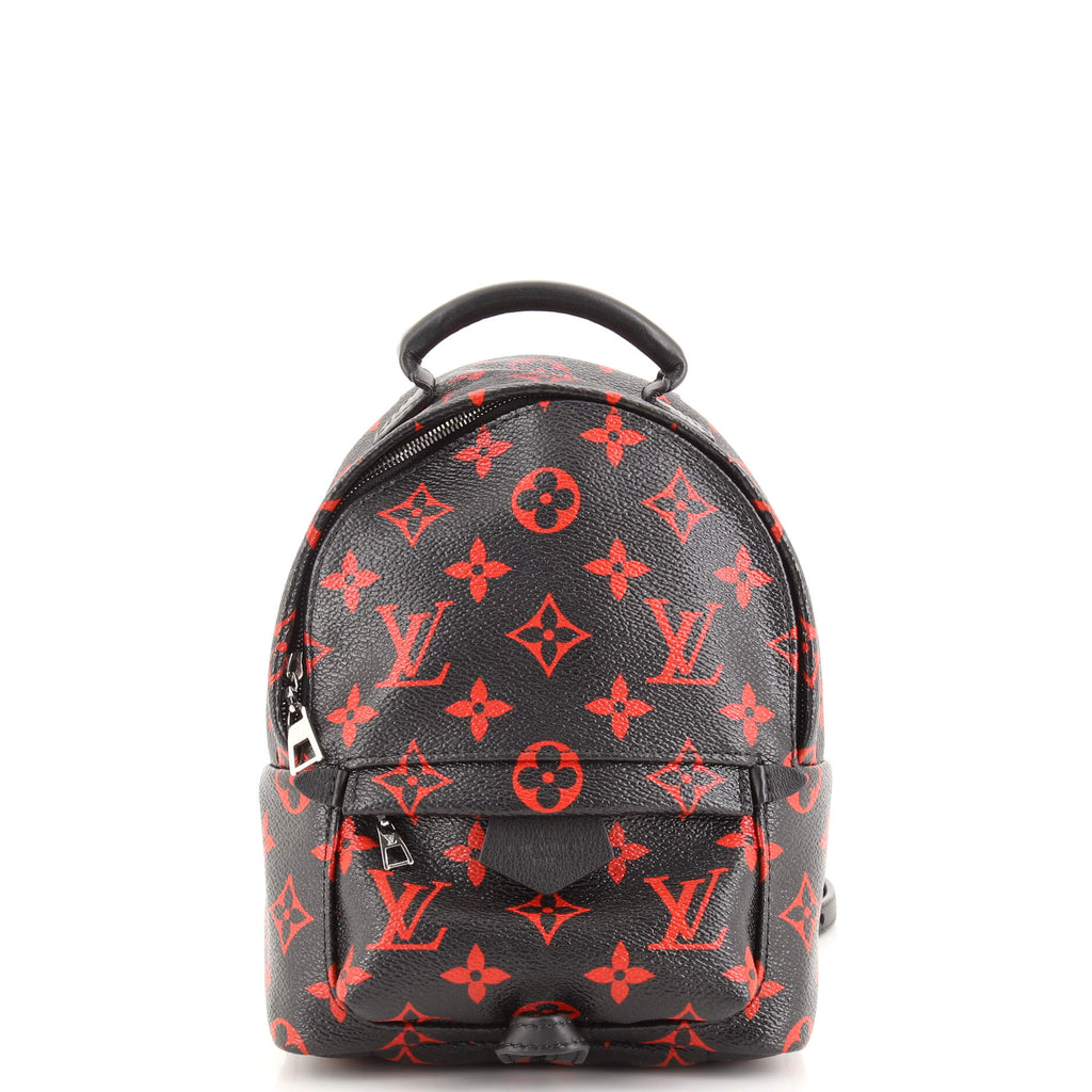 Louis Vuitton, Bags, Louis Vuitton Limited Edition Mini Palm Spring  Backpack Black Red
