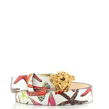 Versace Medusa Buckle Belt Printed Leather Wide