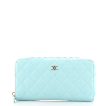 Chanel Zip Around Wallet Quilted Caviar Long
