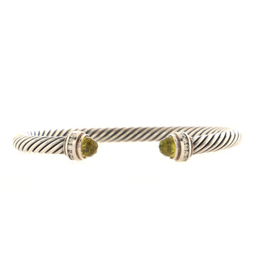 David Yurman Cable Classic Bracelet Sterling Silver with Lemon Citrine and Diamonds 5mm
