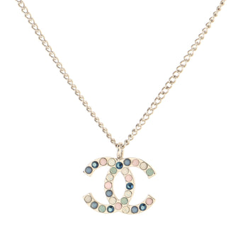 Chanel CC Pendant Necklace Metal with Crystals