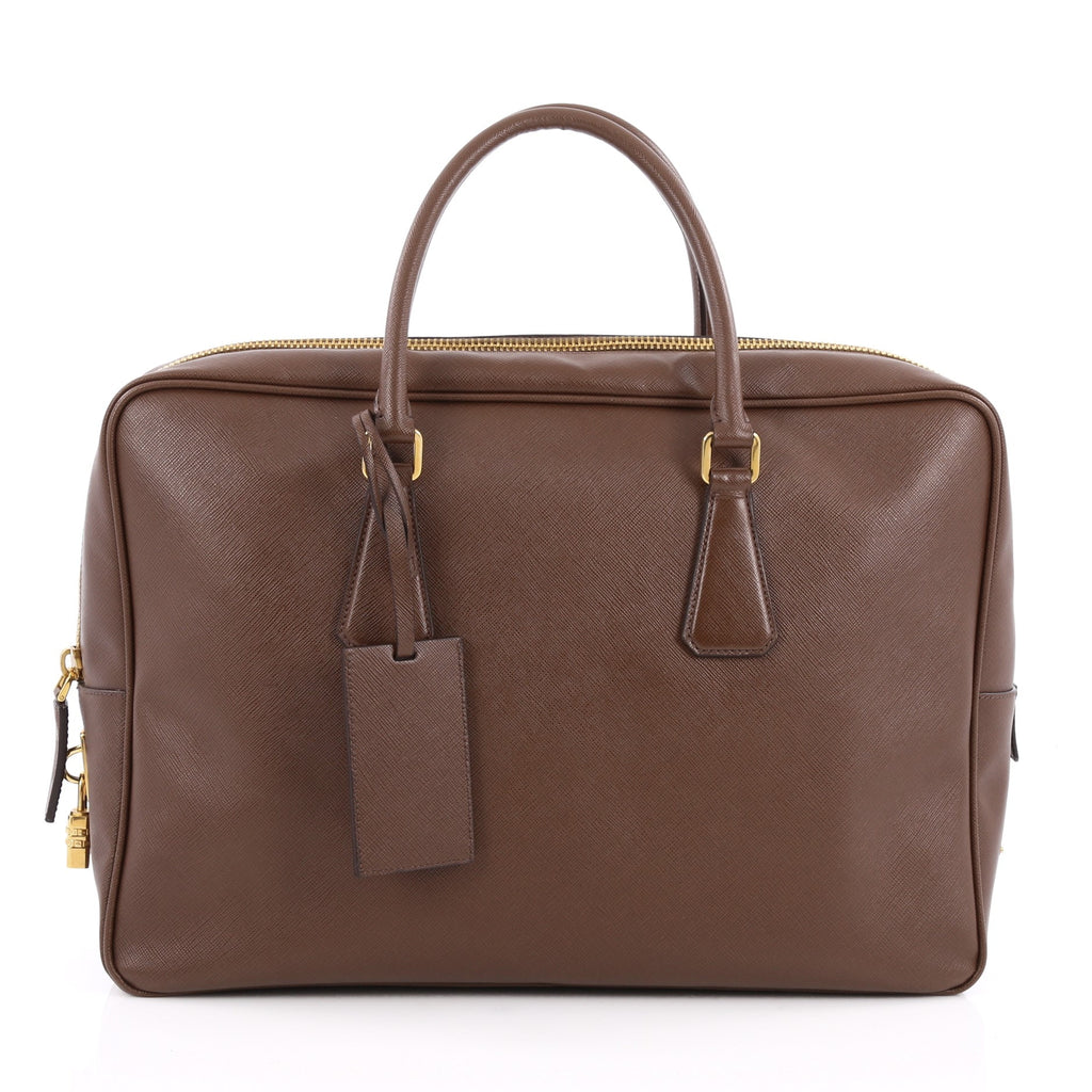 Prada Zip Around Briefcase Saffiano Leather Large 17259