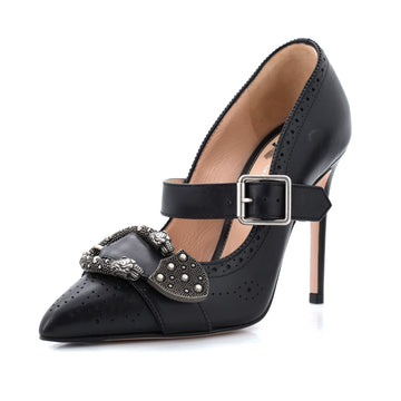 Gucci Women's Dionysus Mary Jane Pumps Perforated Leather