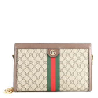Gucci Ophidia Chain Shoulder Bag GG Coated Canvas Medium