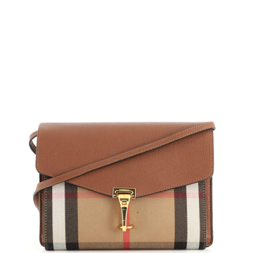 Burberry Macken Crossbody Bag Leather and House Check Canvas Small