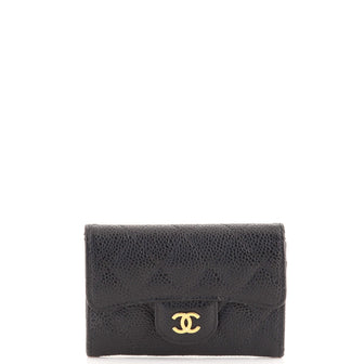 Chanel Classic Flap Card Case Quilted Caviar