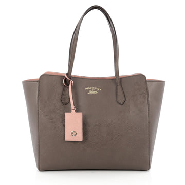 Gucci Swing Tote Leather Medium Brown