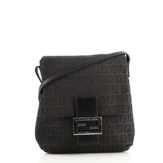 Fendi Vintage Flap Crossbody Bag Zucchino Canvas Small