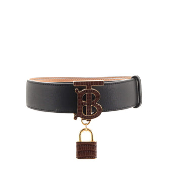 Burberry TB Padlock Belt Leather Wide