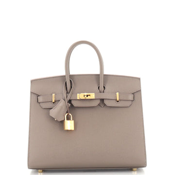 Hermes Birkin Sellier Bag Grey Epsom with Gold Hardware 25