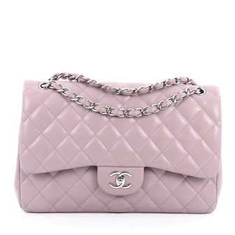 Chanel Classic Double Flap Bag Quilted Lambskin Jumbo Pink