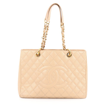 Chanel Grand Shopping Tote Quilted Caviar Neutral