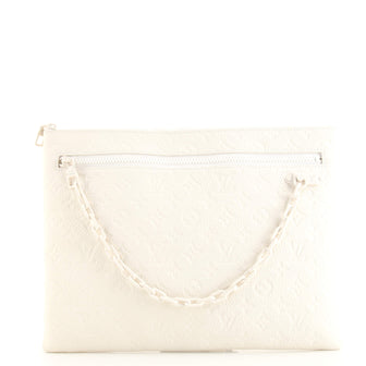 Louis Vuitton A4 Pouch Monogram White in Taurillon Leather with  Tone-on-Tone - US