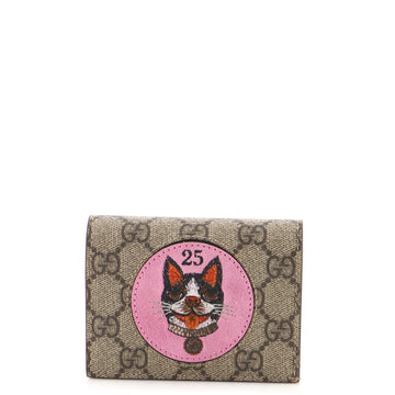 Gucci Flap Card Case GG Coated Canvas with Applique