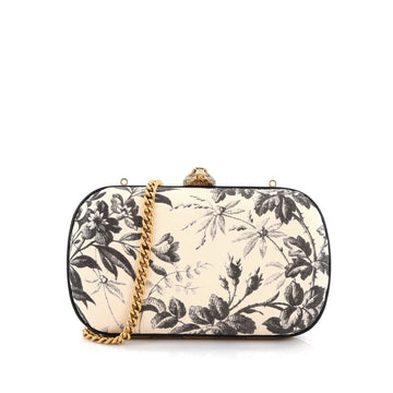 Gucci Broadway Box Clutch Printed Linen Neutral