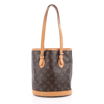 Louis Vuitton Petit Bucket Bag Monogram Canvas Brown