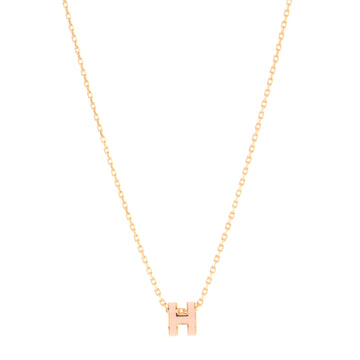 Hermes Pop H Pendant Chain Necklace Metal and Enamel Mini