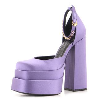Versace Women's Medusa Aevitas Platform Pumps Satin with Crystals